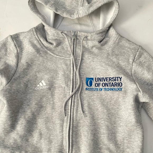 Adidas University Of Ontario Heather Gray Sweatshirt Hoodie Sz M - Picture 2 of 8
